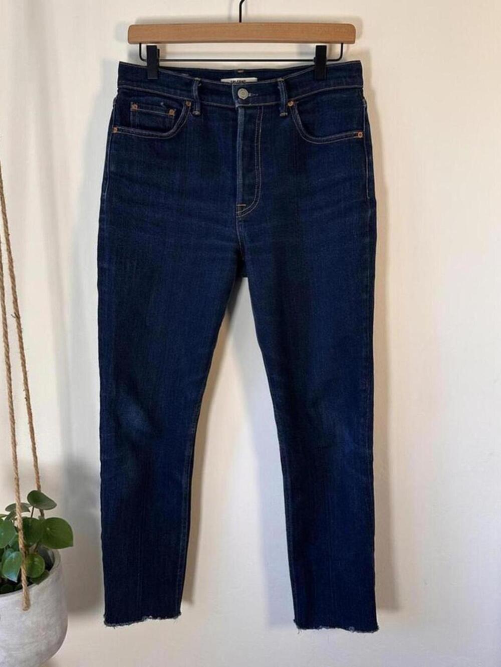 GRLFRND Karolina High Rise Straight Size 27 Dark Wash Jeans